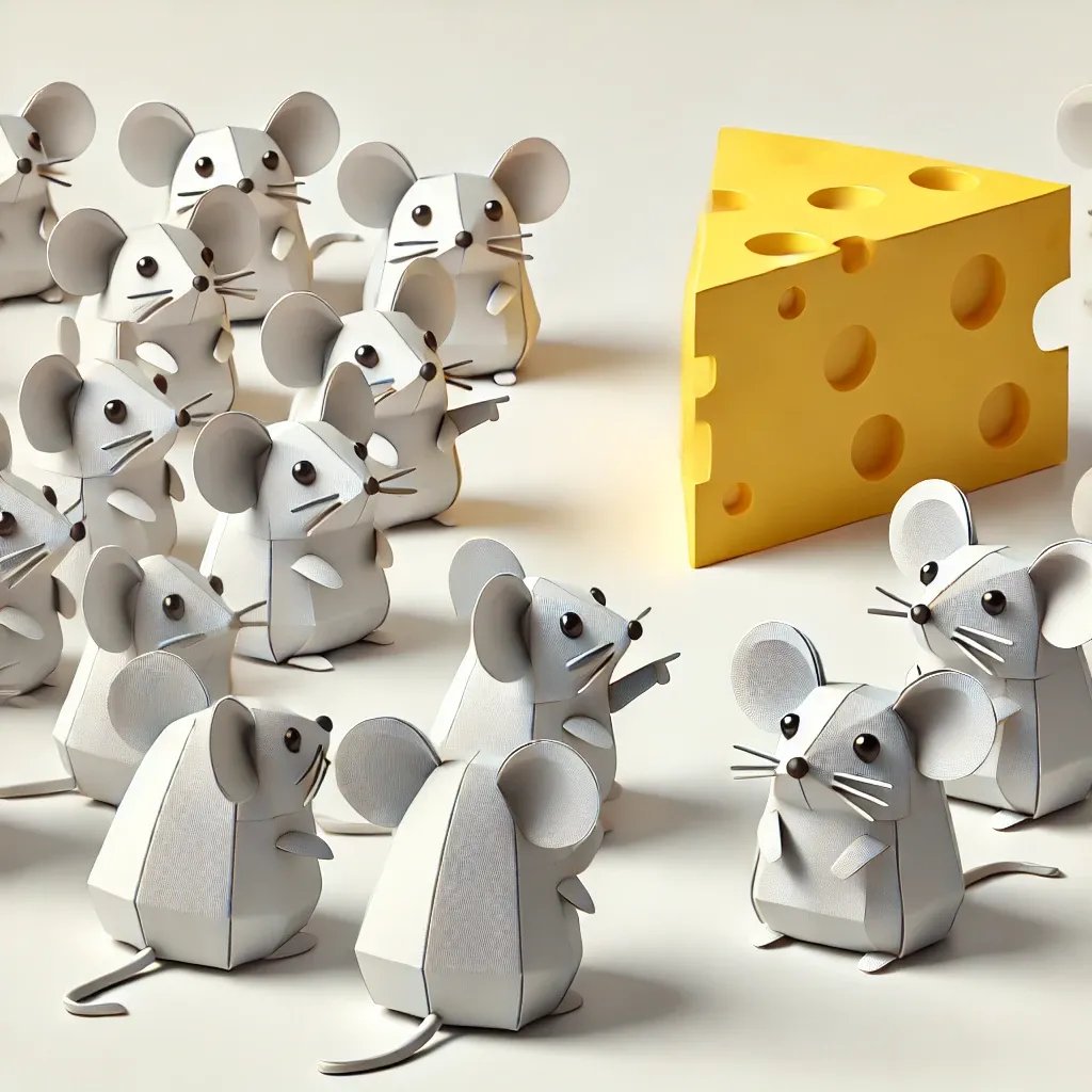 Mice of cheeses representing social proof