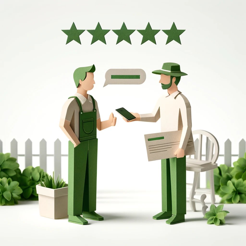 Papercraft local landscaper getting google reviews