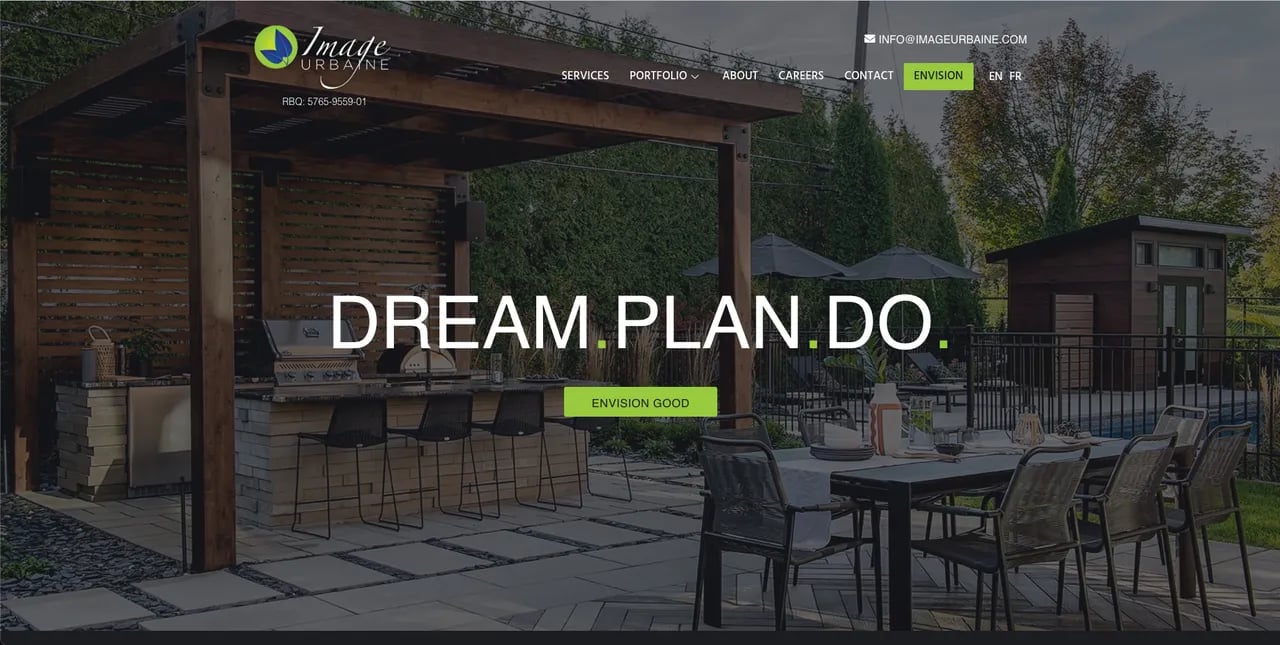 Screenshot of Image Urbaine Landscaping Website