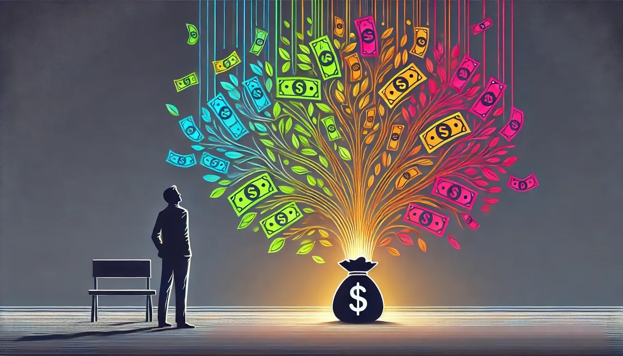 art representing an irresistible offer, with a vibrant money tree symbolizing growth and financial success