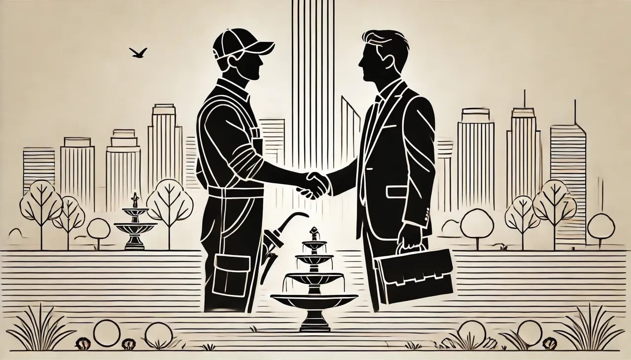 landscaper shaking hand with a customer representing good branding for landscapers